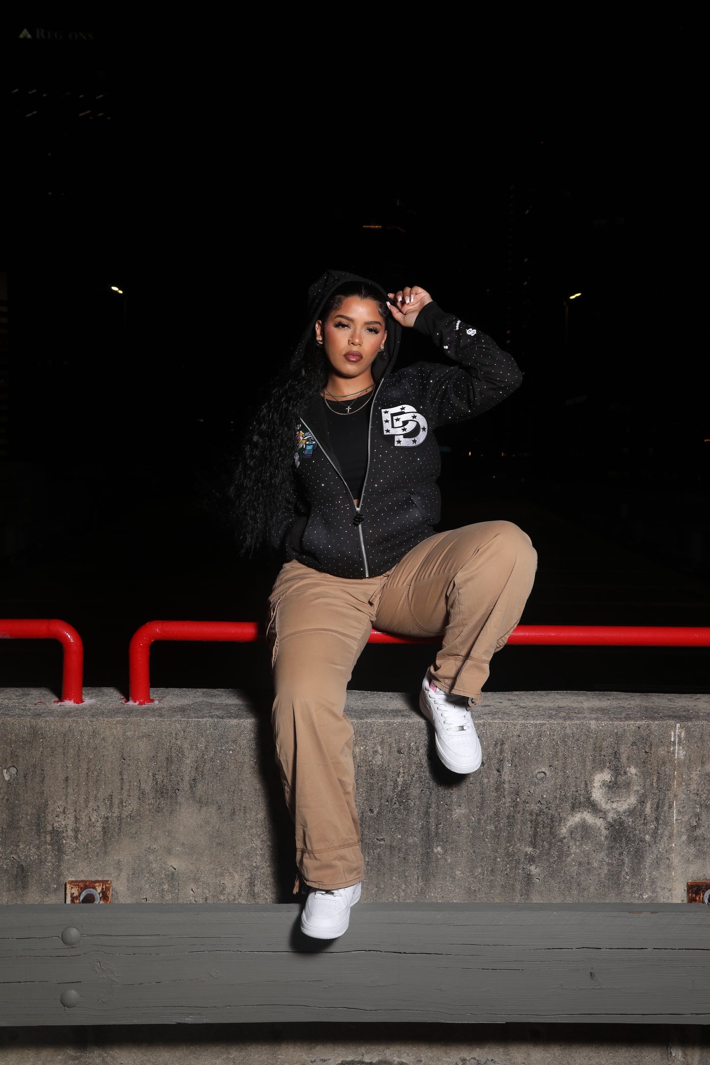 "Midnight" Black Zipped Jacket