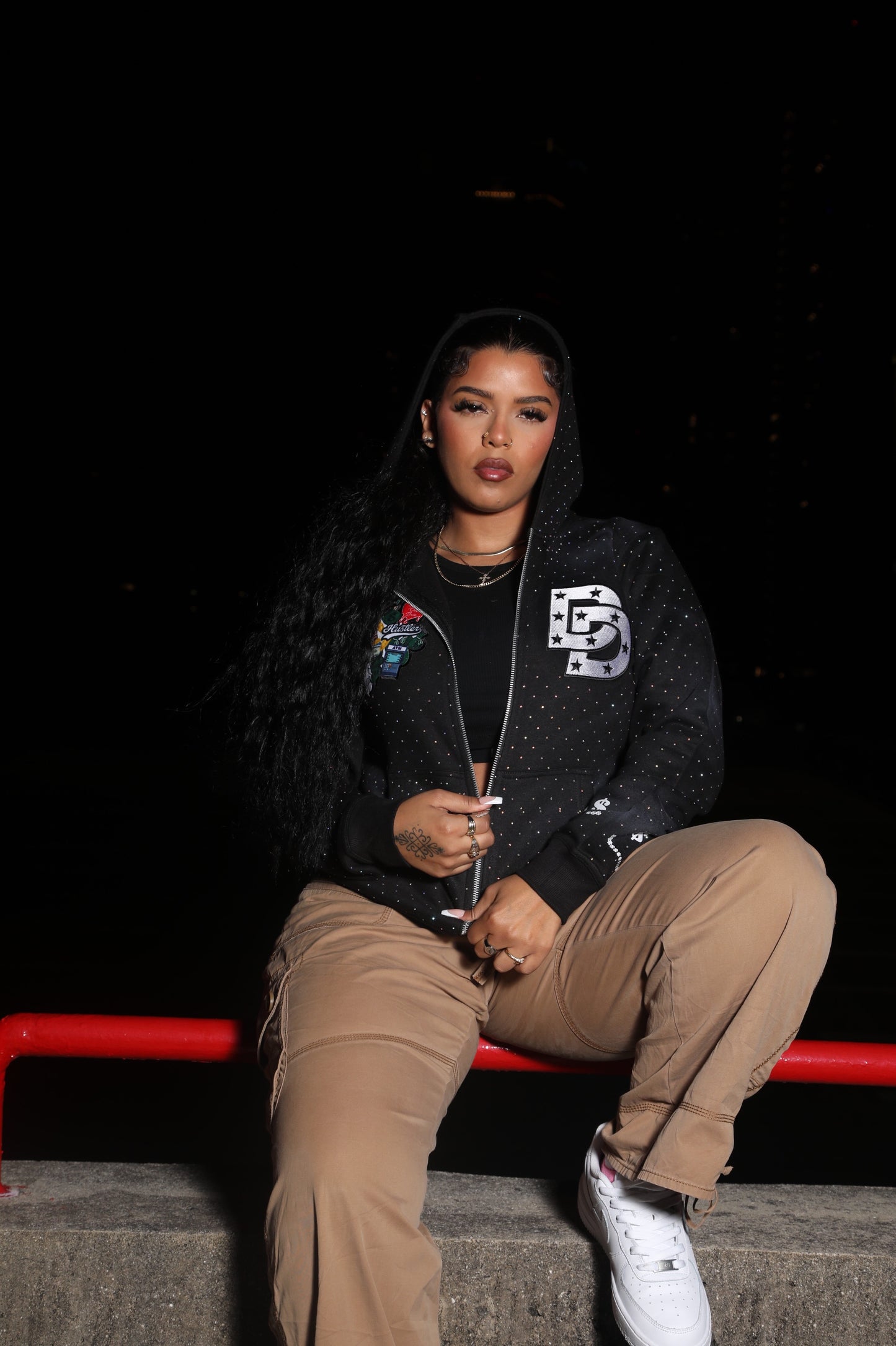 "Midnight" Black Zipped Jacket