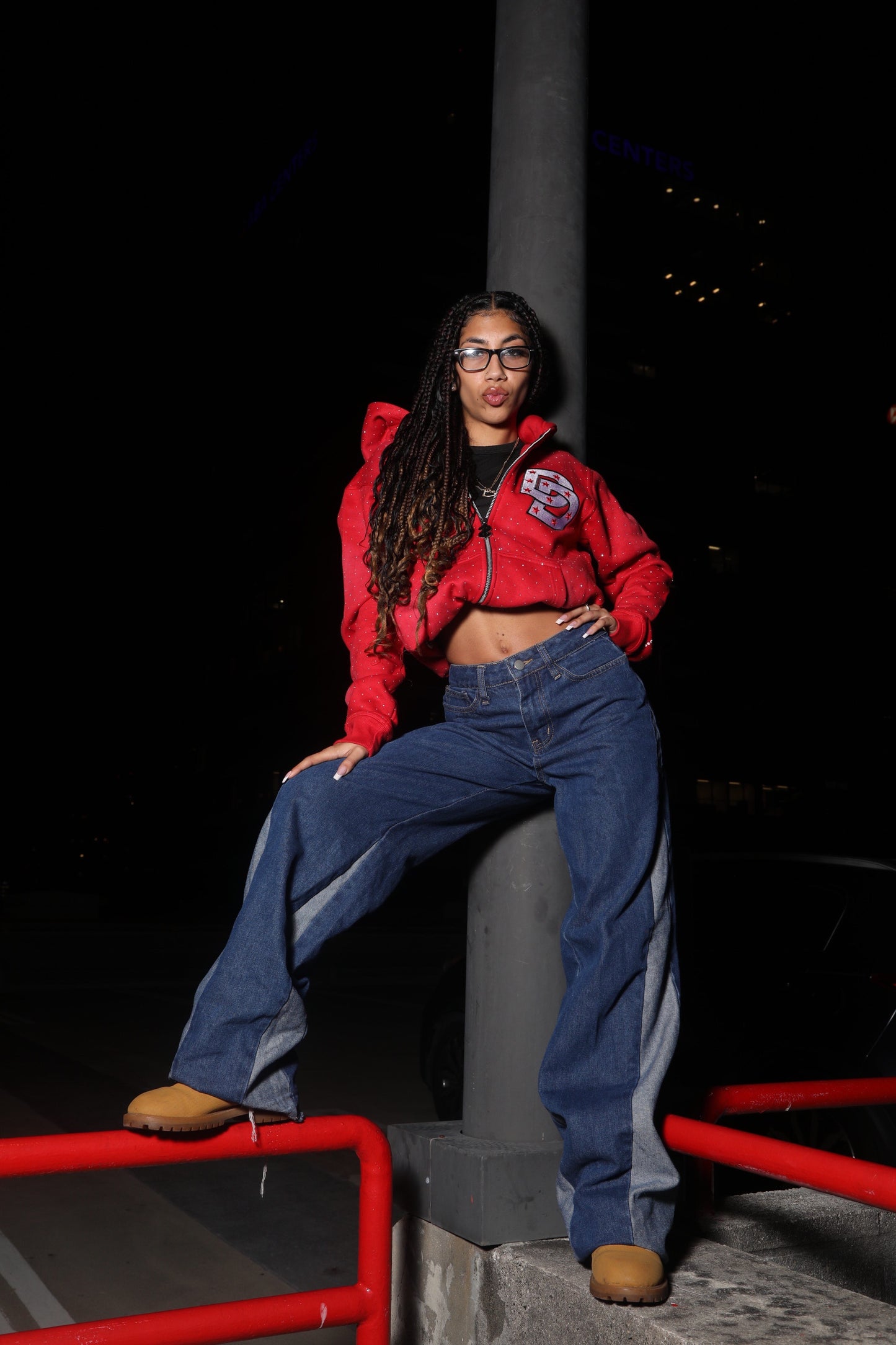 Cherry Red Zipped Jacket